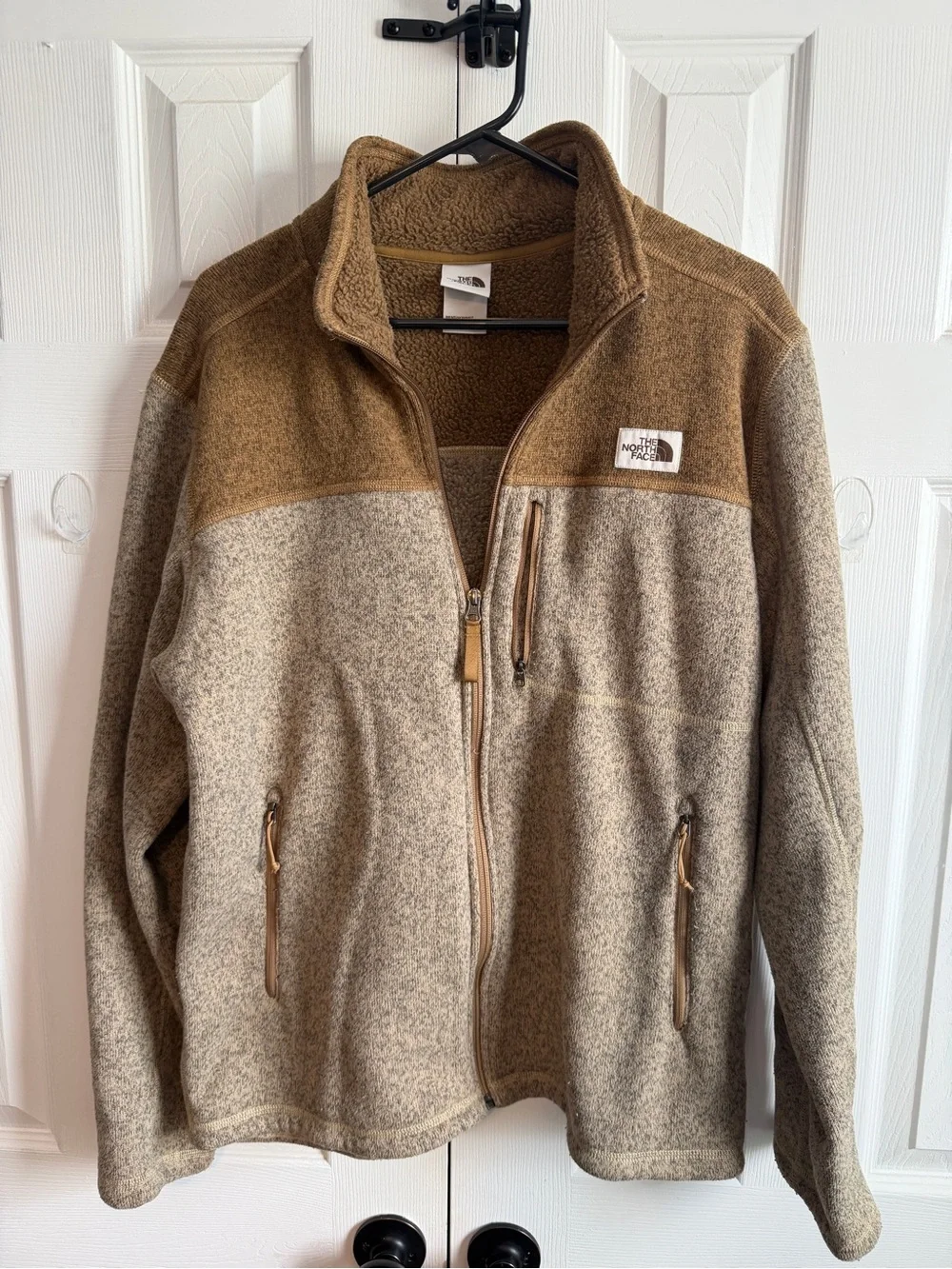 The North Face Men’s Two-Tone Brown Tan Fleece Jacket